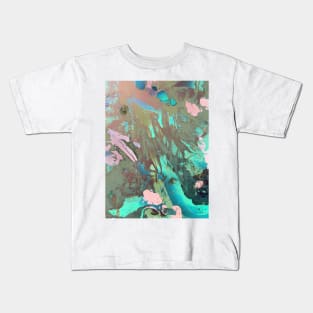 Carribean psychedelic marble ink Kids T-Shirt